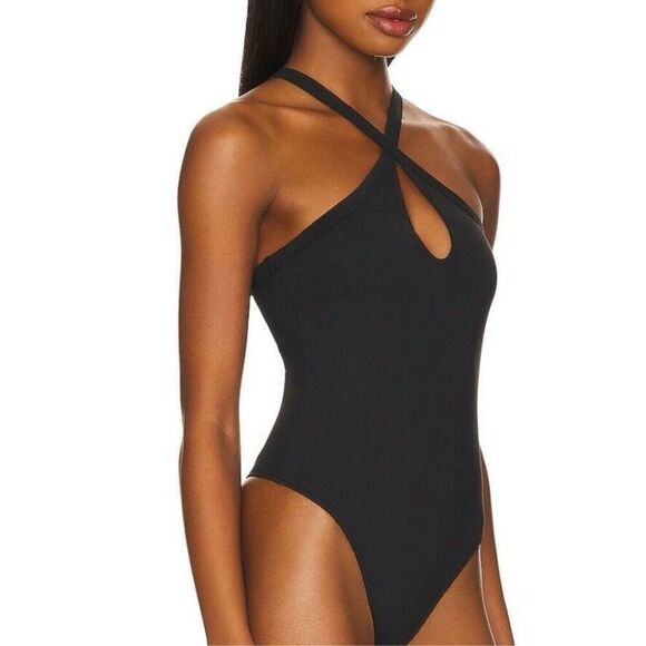 Free People Cross My Heart Duo Bodysuit Black size L - Picture 2 of 13